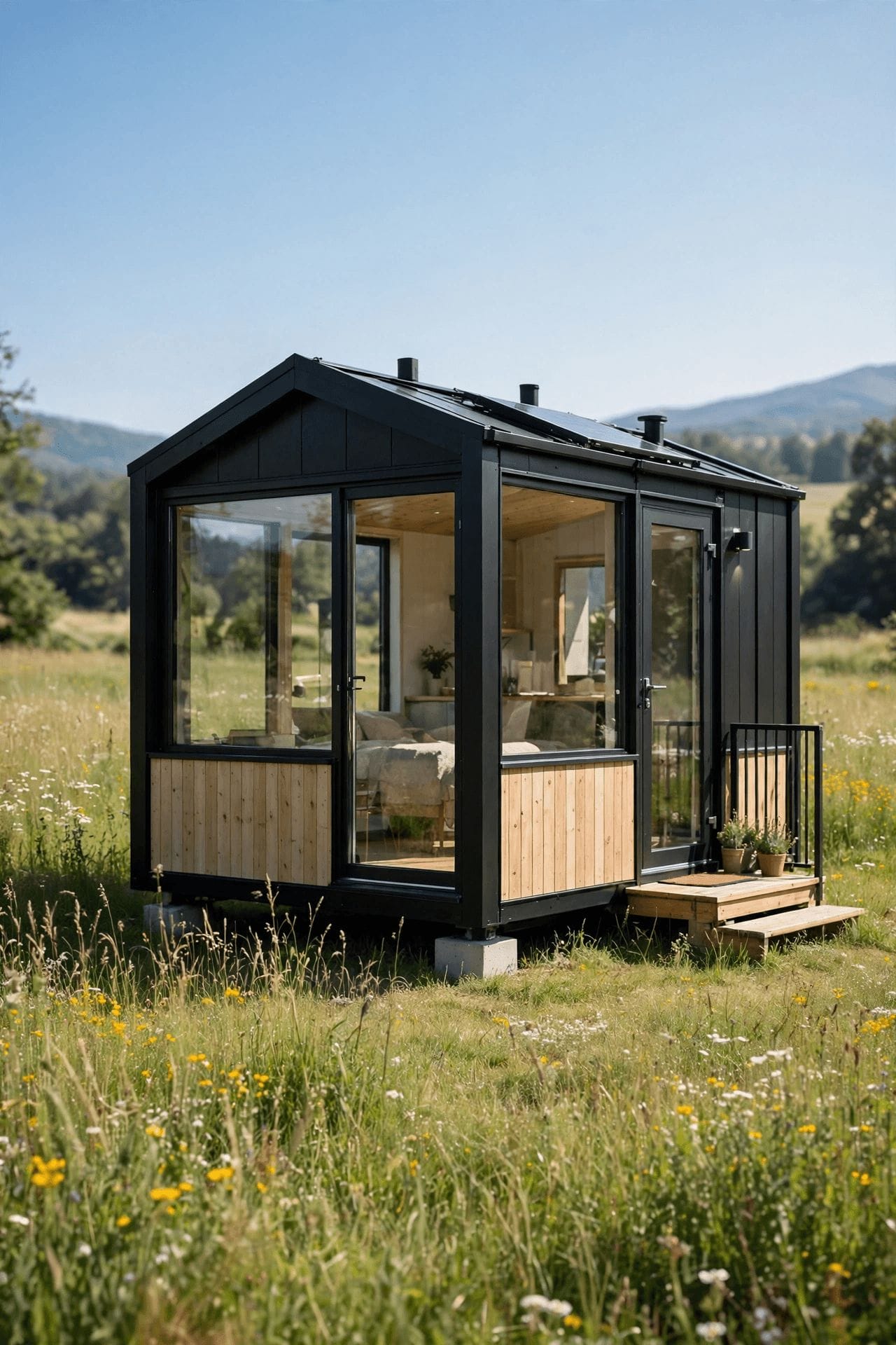 Tiny cabins for sale — pin graphic on hidden costs: delivery, foundation, permits and hookups