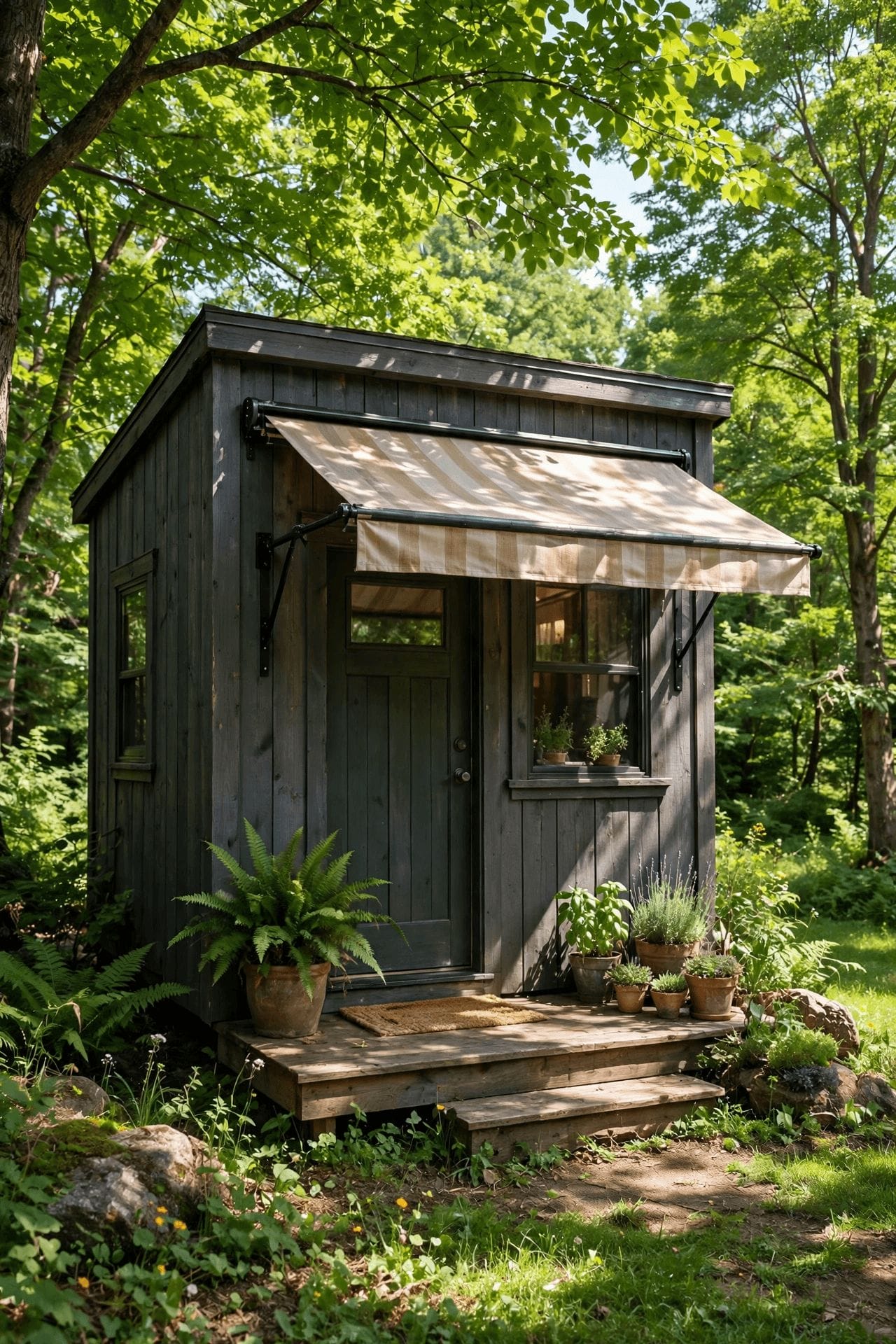 tiny house air conditioning shaded outdoor living