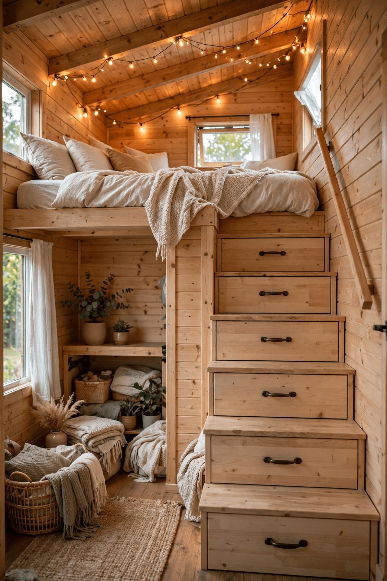 tiny house bedroom interior design storage bed drawers and a murphy bed that folds away by day