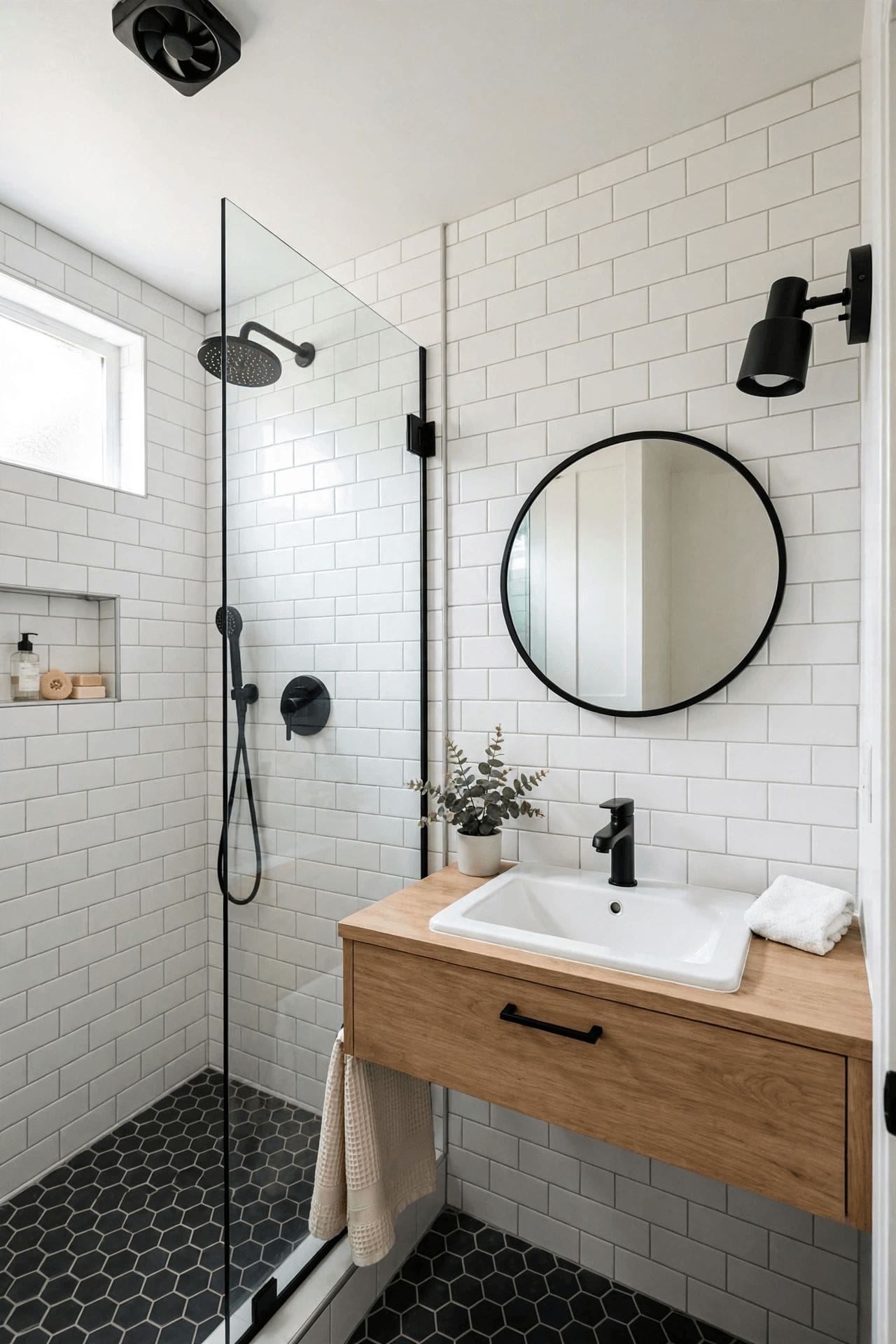 tiny house before and after second pin showing flooring and fixture updates in a small home
