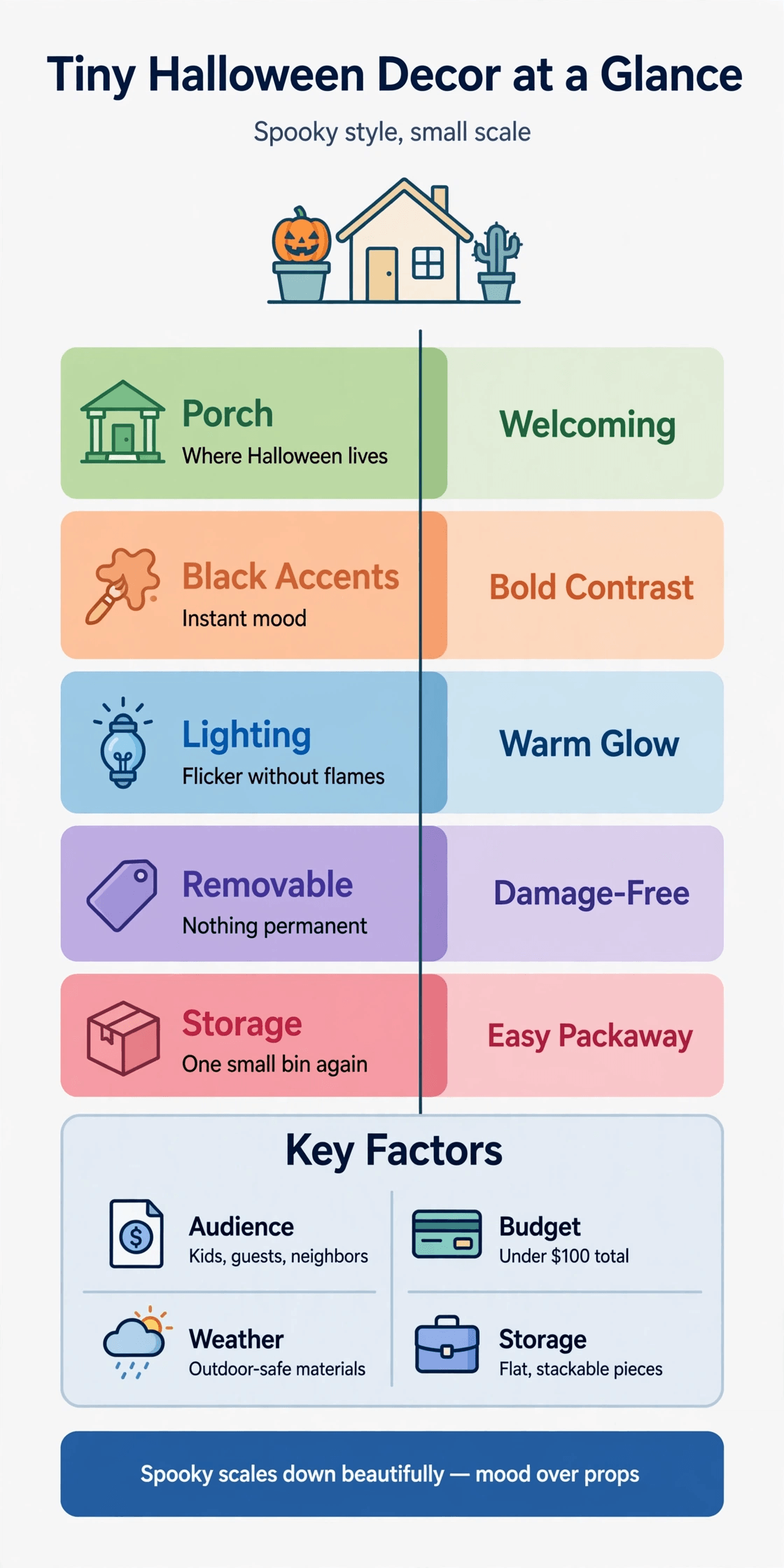 tiny house halloween decor infographic