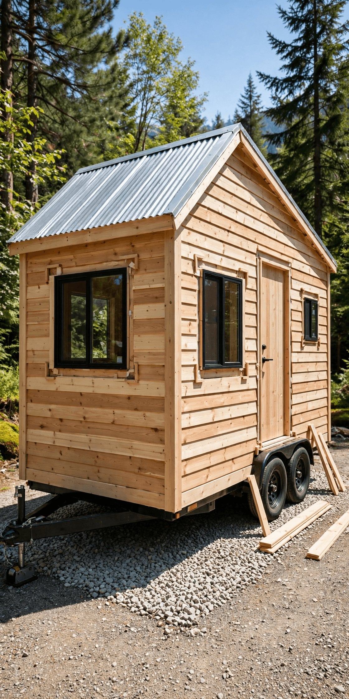 tiny house kit cost pin showing delivery, site and finishing costs beyond the kit price