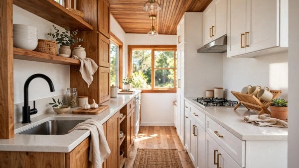 tiny house kitchen interior design small kitchen layout with storage and light