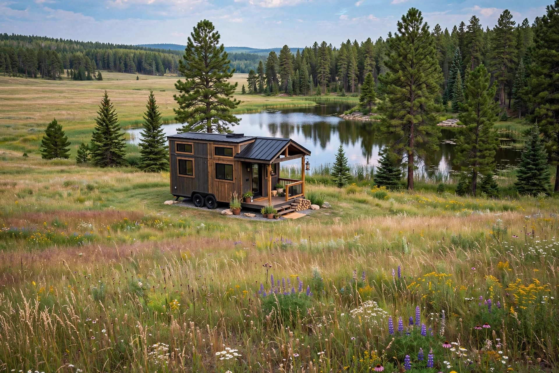Tiny house laws in Minnesota — featured image of a tiny house in a Minnesota setting