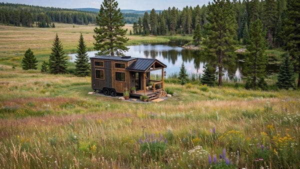 Tiny house laws in Minnesota — featured image of a tiny house in a Minnesota setting