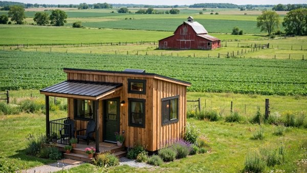 Tiny house laws in Ohio — featured image of a tiny house in an Ohio setting