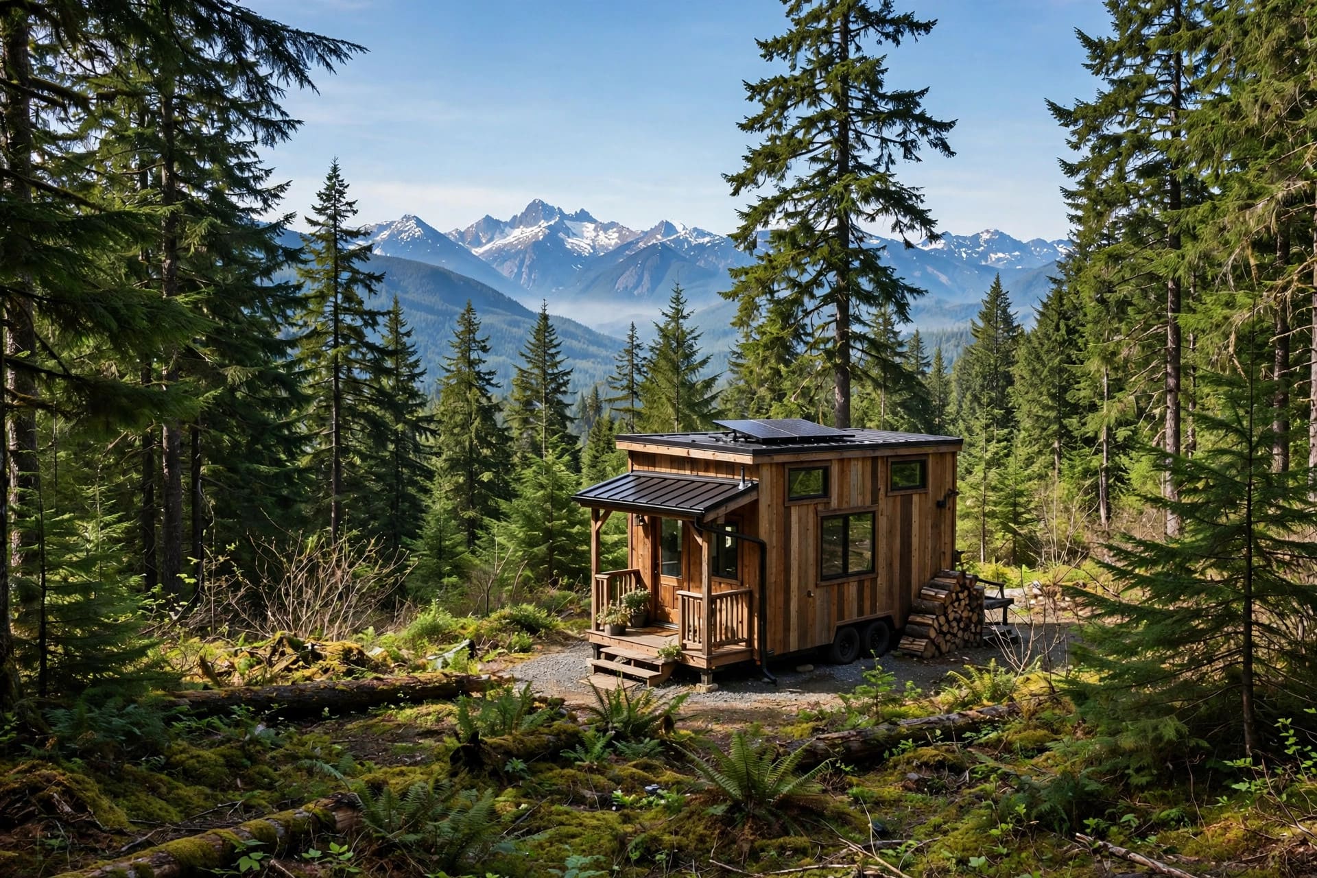 Tiny house laws in Oregon — featured image of a tiny house in an Oregon setting