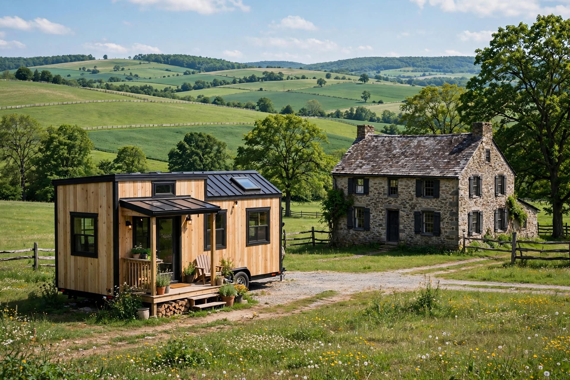 Tiny house laws in Pennsylvania — featured image of a tiny house in a Pennsylvania setting