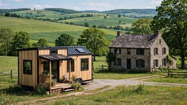 Tiny house laws in Pennsylvania — featured image of a tiny house in a Pennsylvania setting