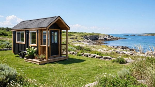 Tiny house laws in Rhode Island — featured image of a tiny house in a Rhode Island setting