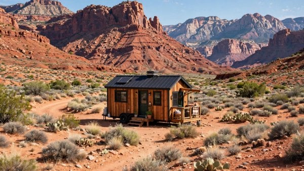 tiny house laws utah — a tiny house on a permanent foundation in Utah