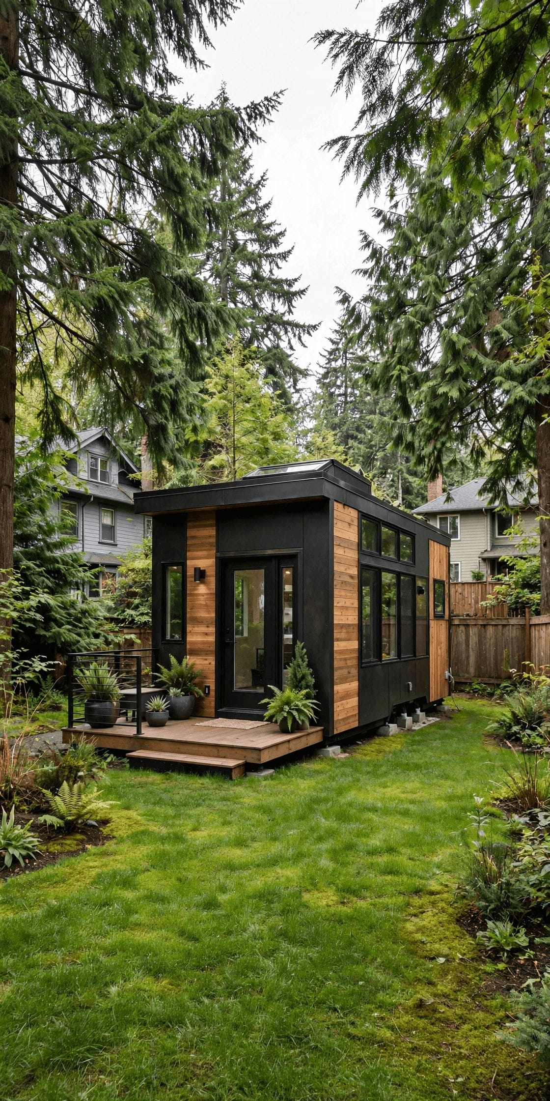 Tiny house laws in Washington — vertical guide graphic on tiny-house code rules, zoning and septic permits