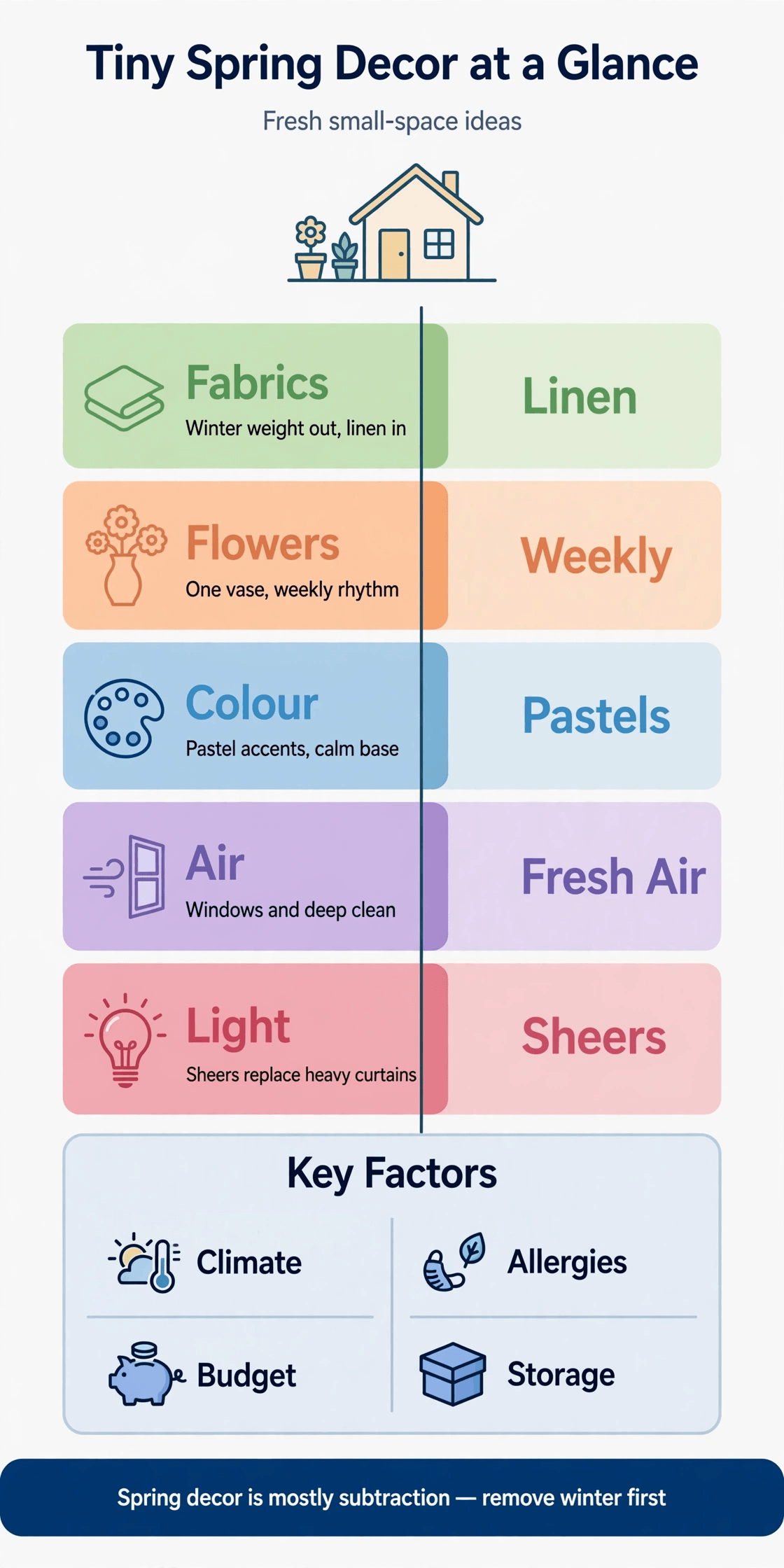 tiny house spring decor infographic