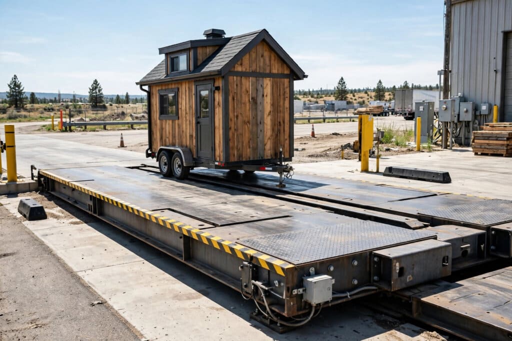 tiny house weight calculator for a home on a trailer with GVWR, water and battery loads counted