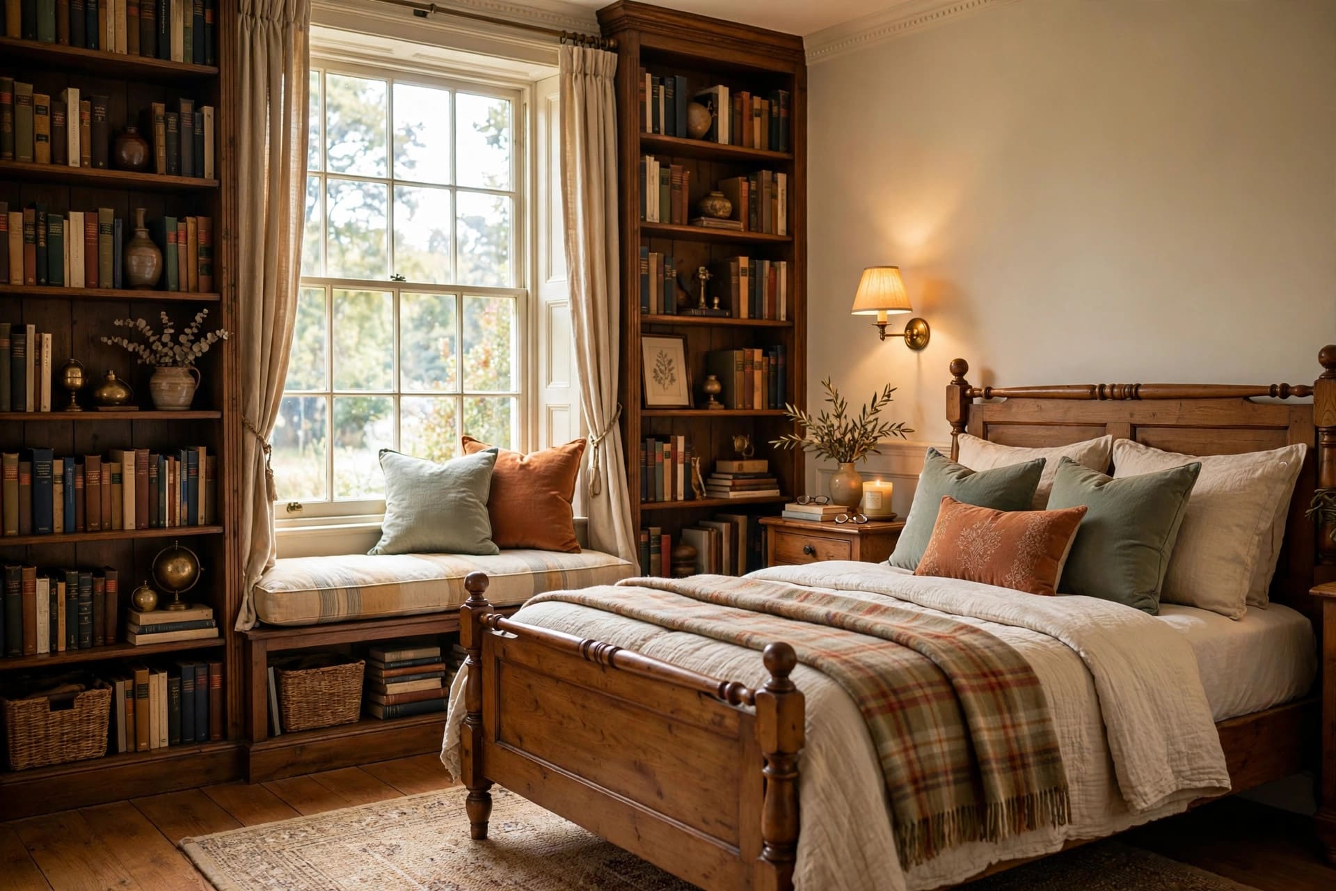 traditional bedroom: wardrobe and drawers providing calm storage