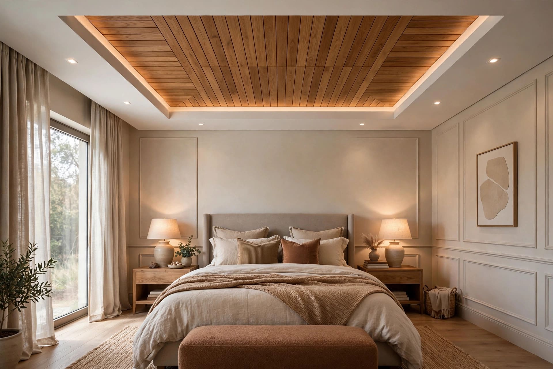 tray ceiling: dining and kitchen zoning design example