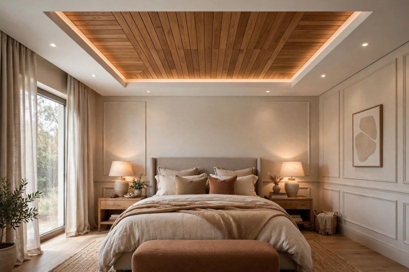 tray ceiling: dining and kitchen zoning design example