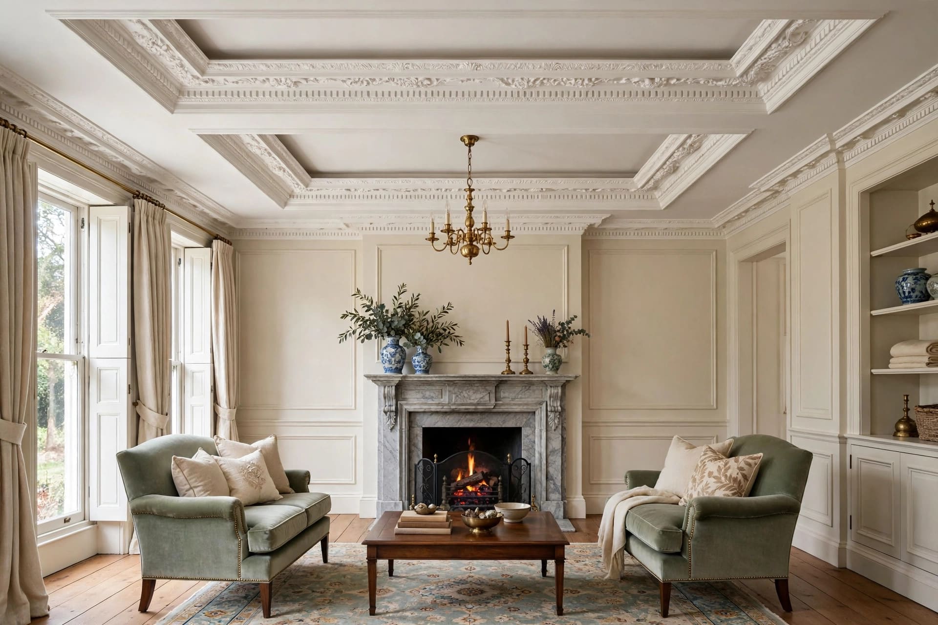 tray ceiling: trim and moulding detail example