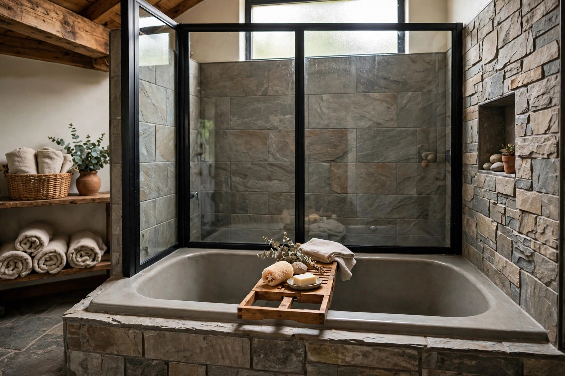 tub shower combo: compact corner layout for a small bathroom