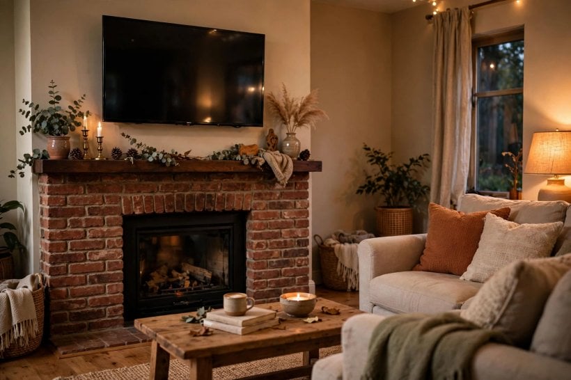 ideal height for tv: large screen viewed from a comfortable distance in a small living room