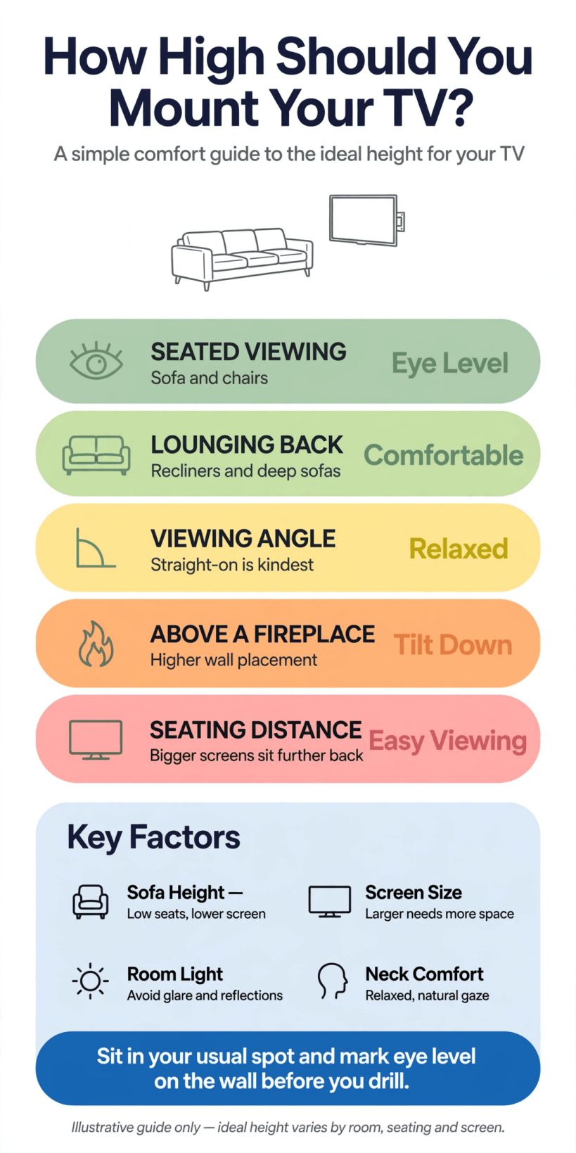ideal height for tv