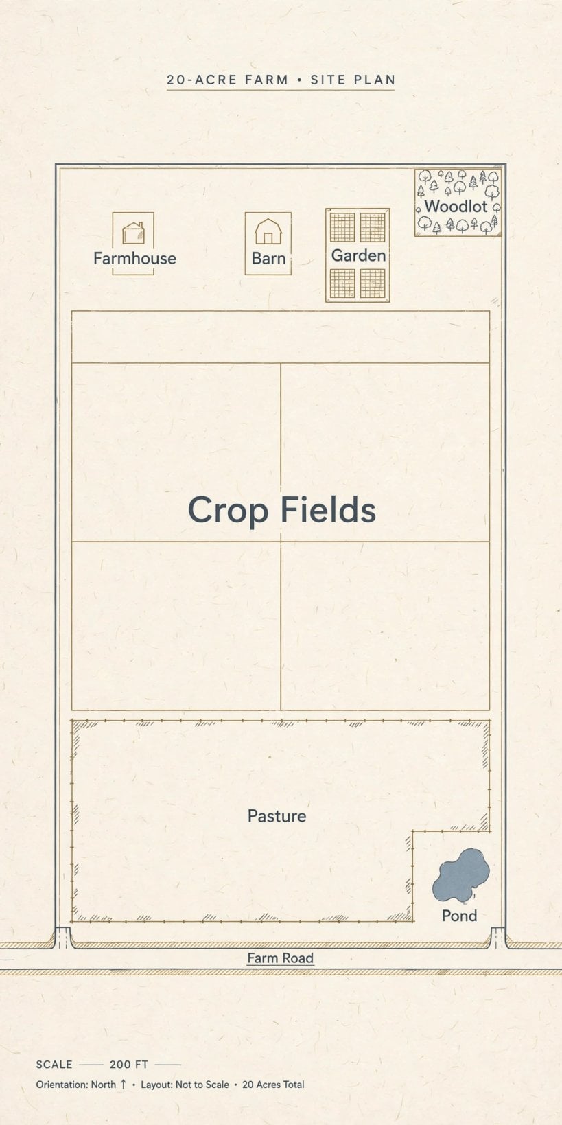 20 acre homestead layout