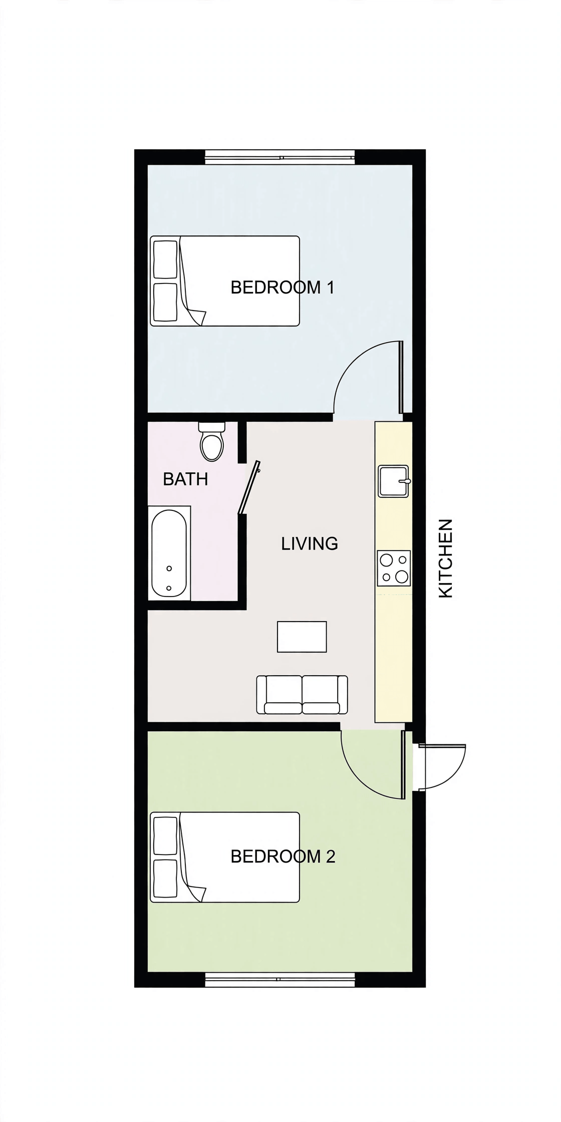 two bedroom tiny house floor plans