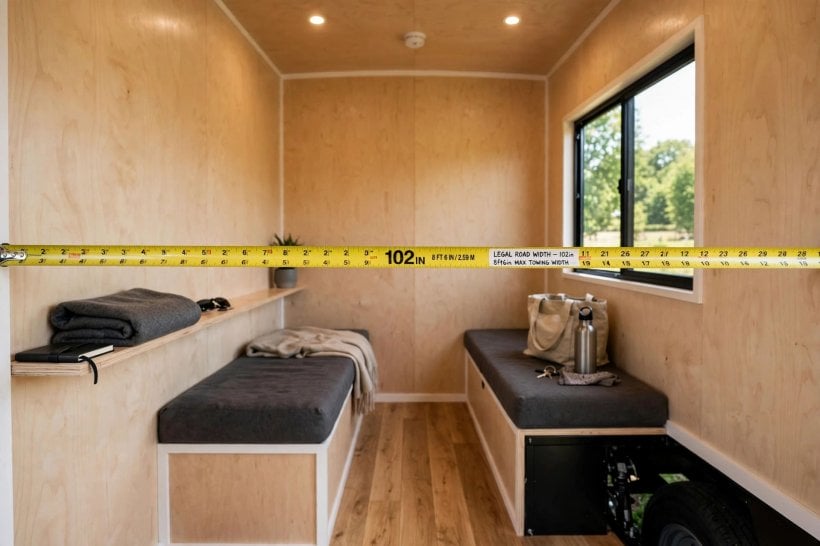 aerogel insulation ROI: measuring the full interior width of a tiny house