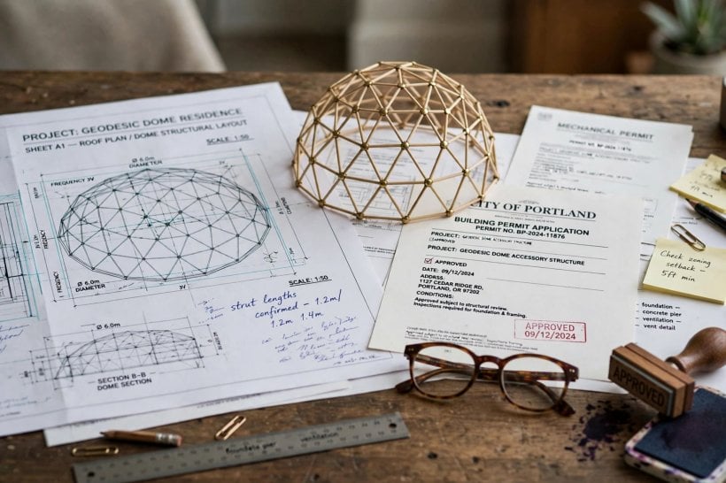 alternative housing options: engineered drawings and permit papers for a non-standard home