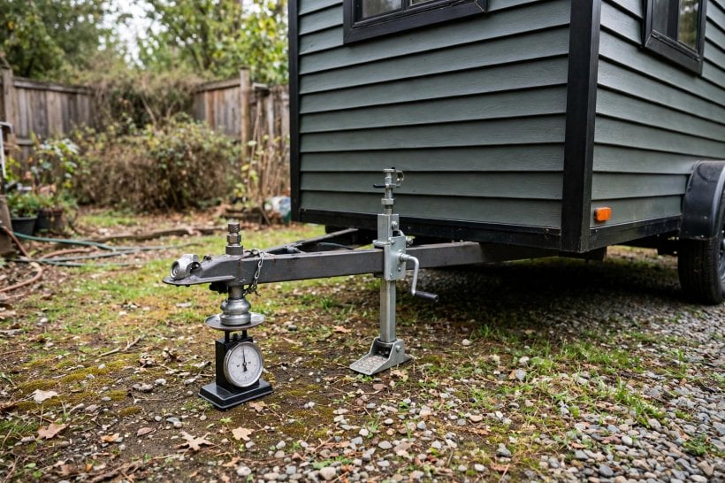axle placement guide: weighing the tongue on a scale