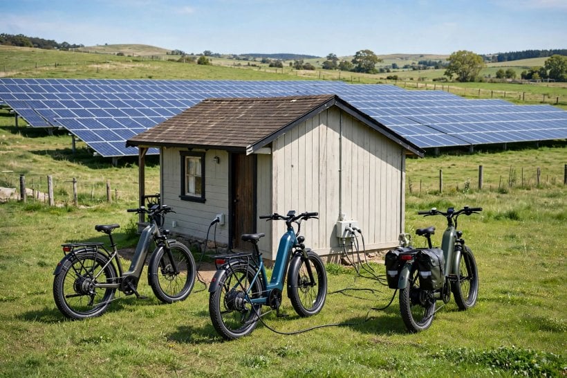 The Best Solar Chargers for E-Bikes and Portable Electric Vehicles: e-bikes charging from a homestead solar array