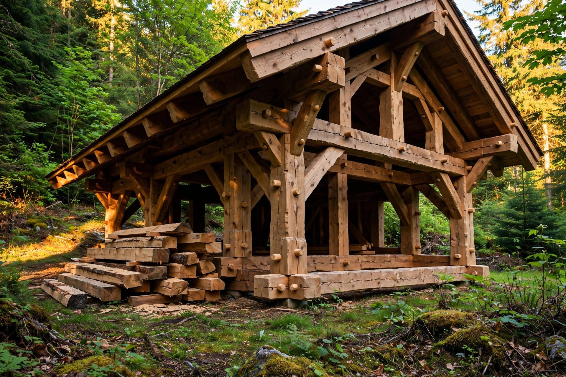 how to build a timber frame cabin