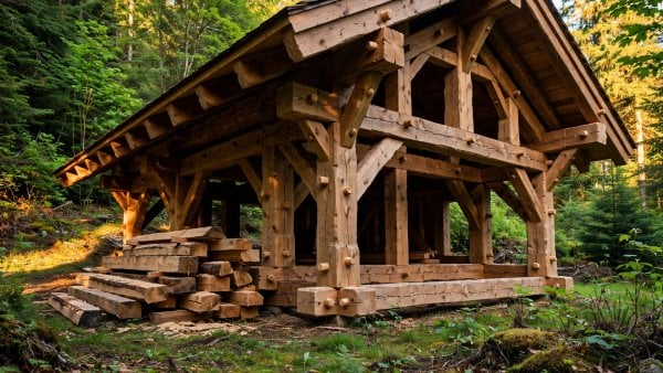 how to build a timber frame cabin