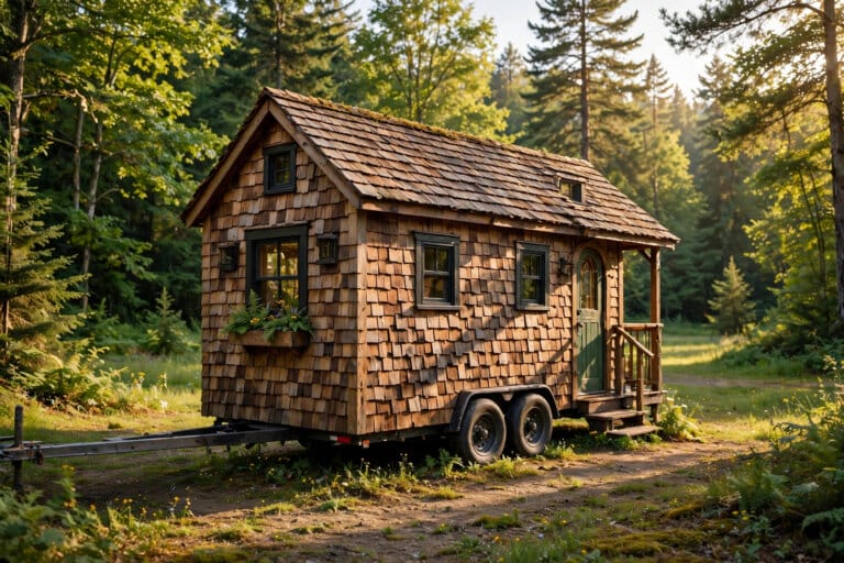 cedar shakes on a tiny house