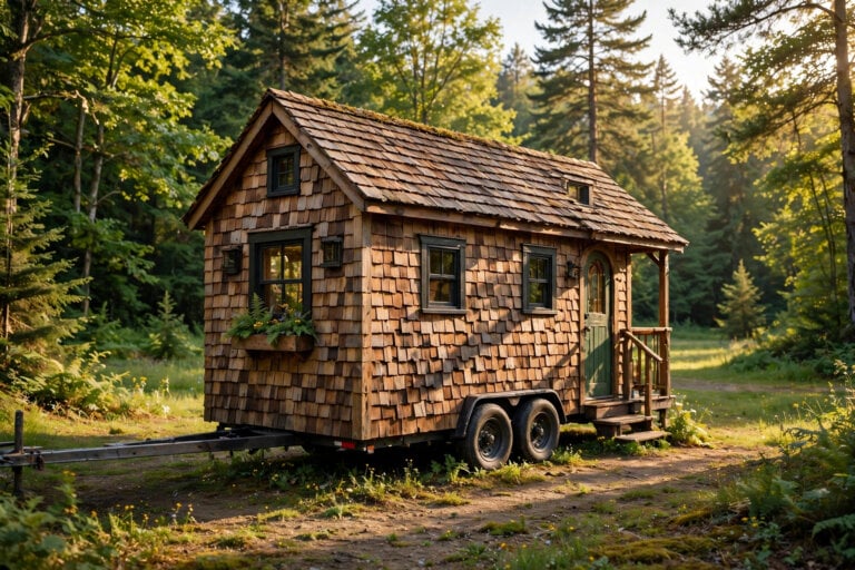 Cedar Shakes on a Tiny House: The Heavy Price of Beauty cedar shakes on a tiny house