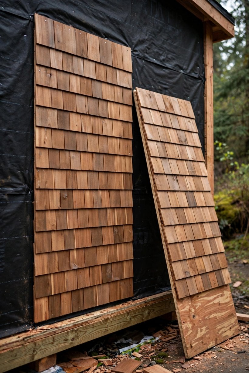 cedar shakes on a tiny house