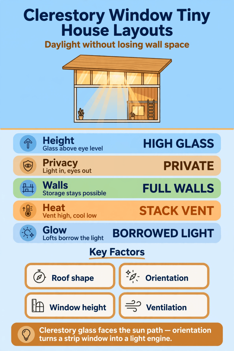 clerestory window tiny house layouts