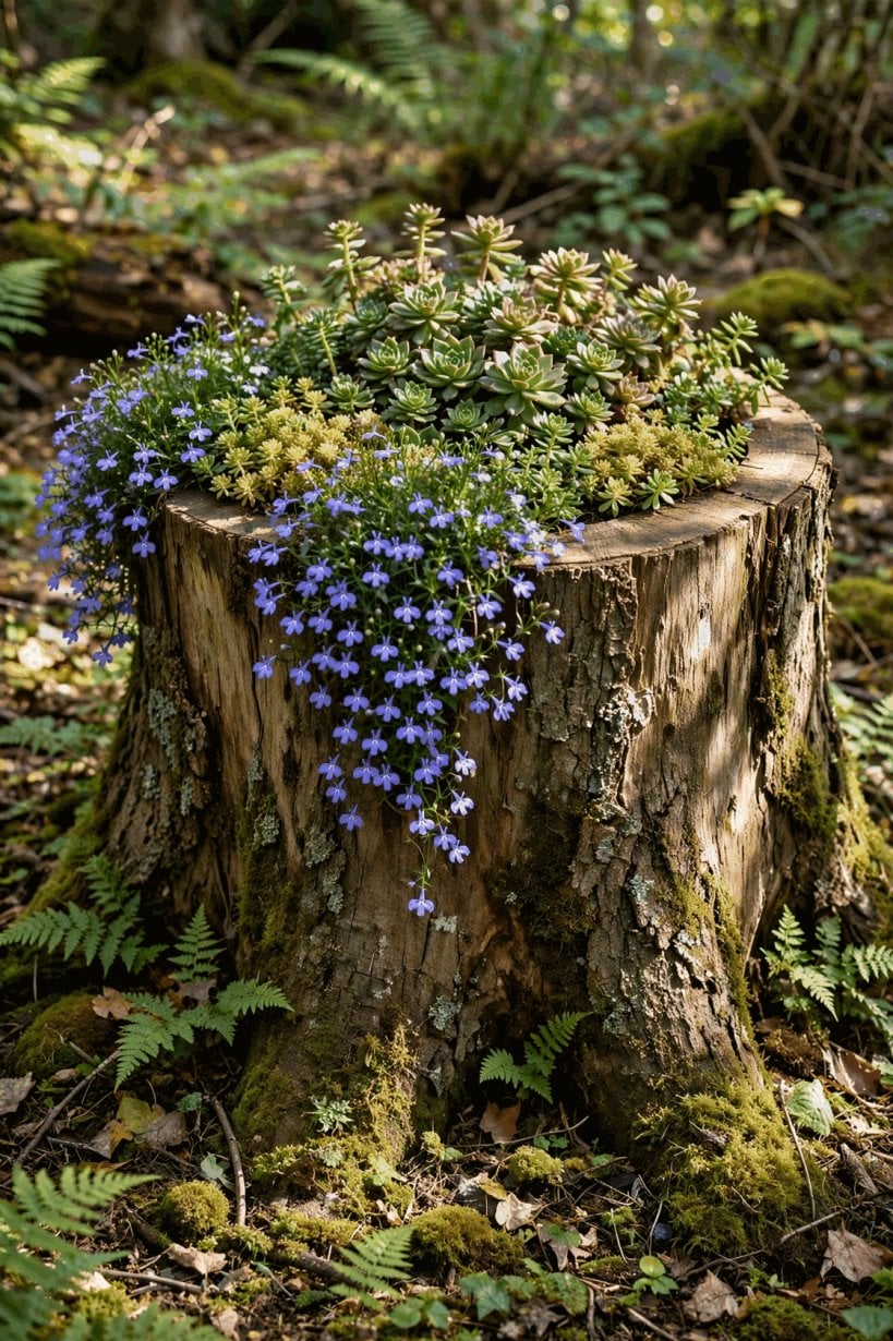 Creative Log Planters