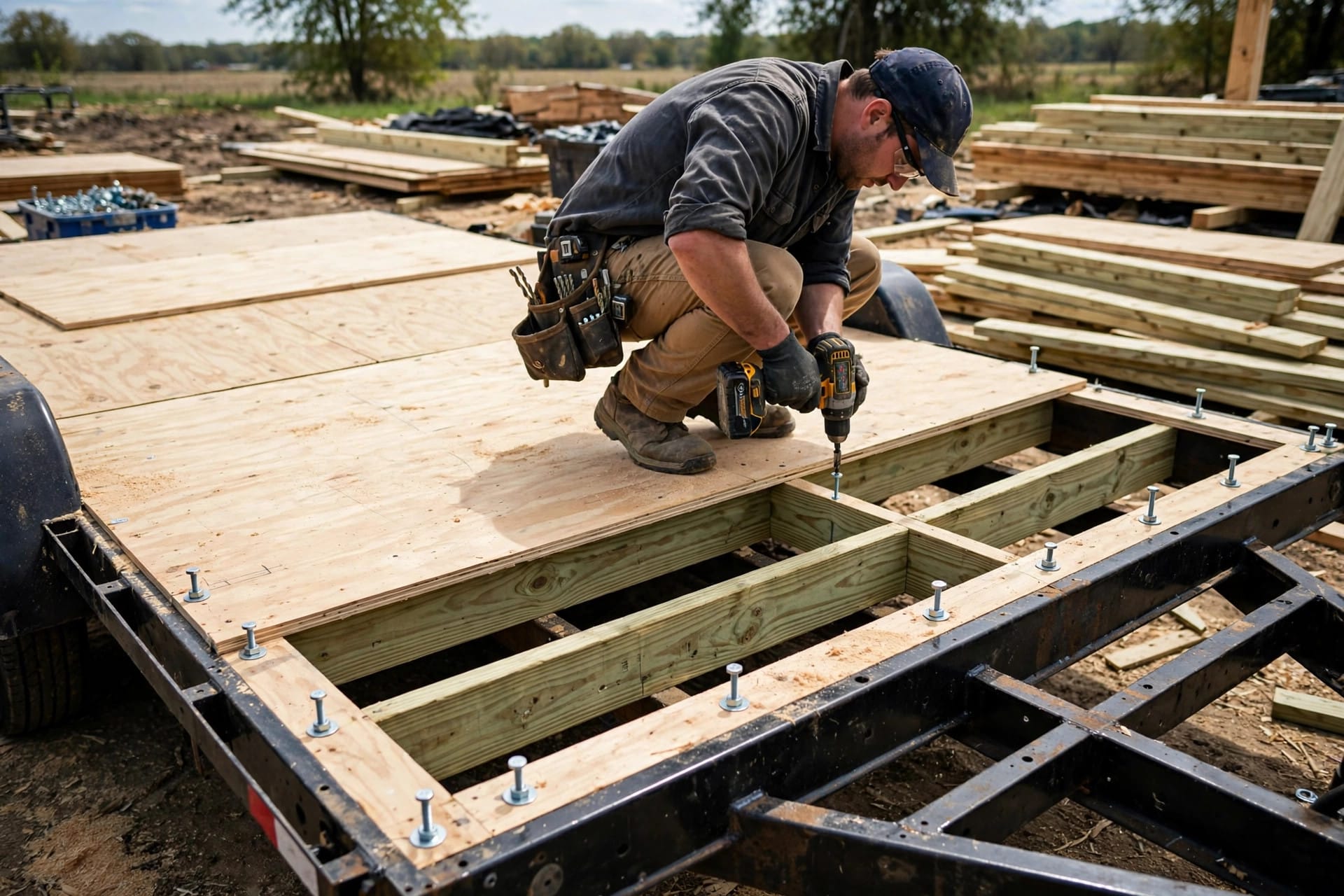 Fasten Subfloor to a Steel Trailer