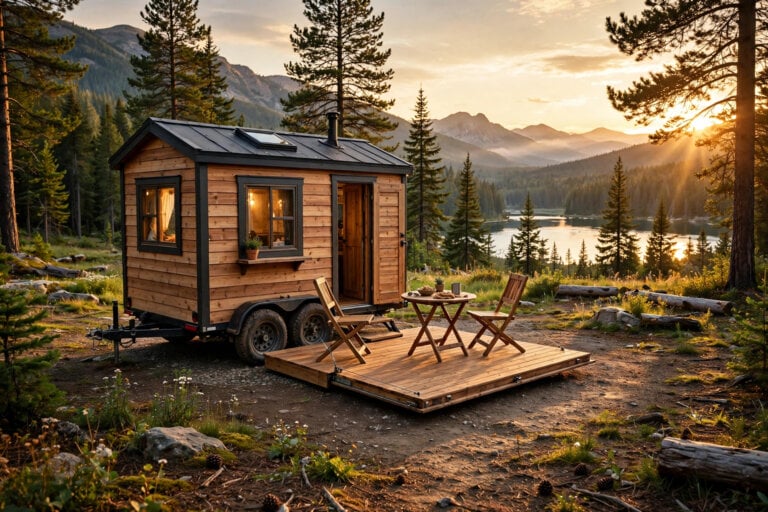 Folding Deck Designs: The “Drawbridge” Method for Tiny Homes folding deck designs