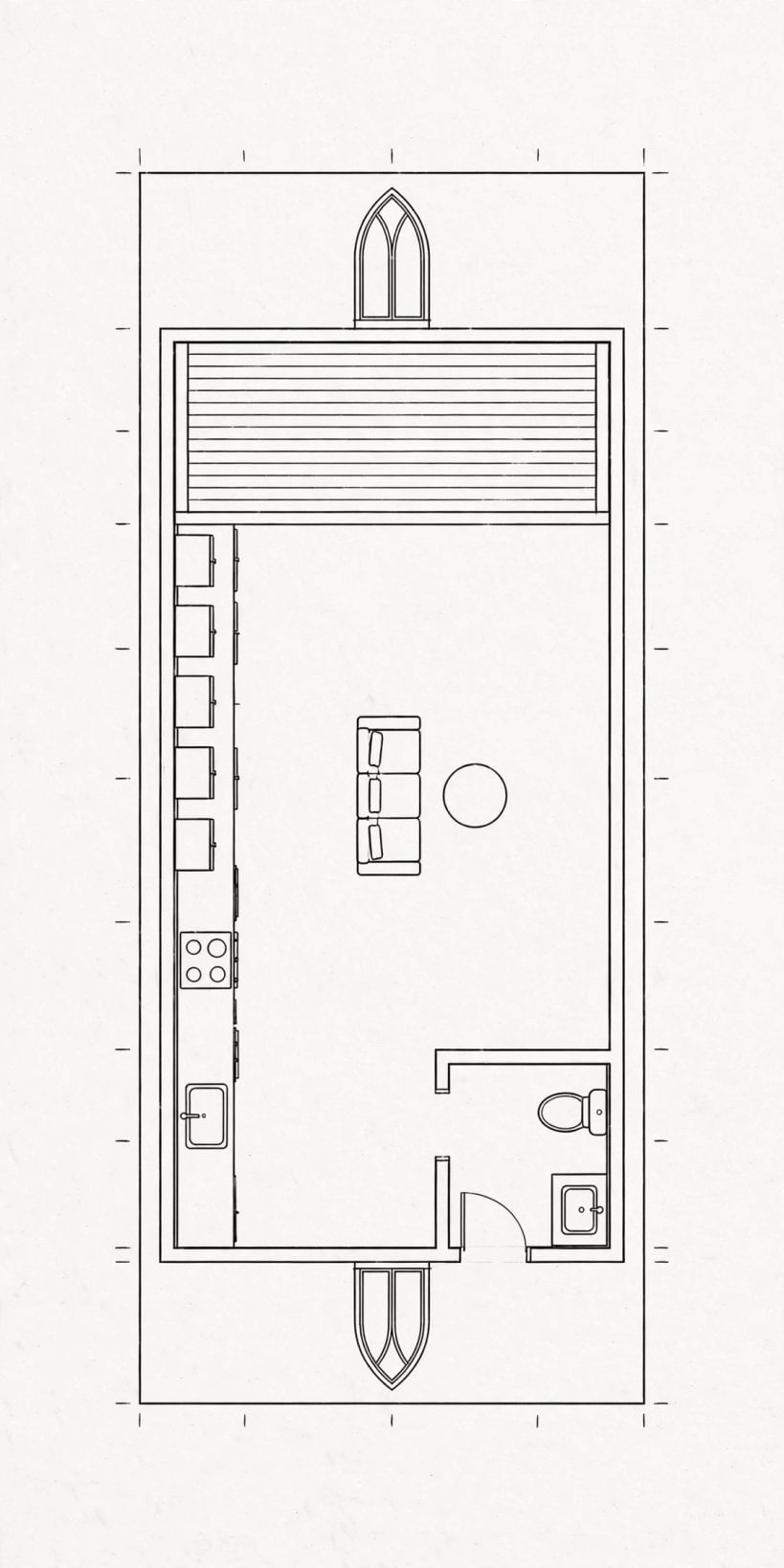 gothic-style tiny house layouts