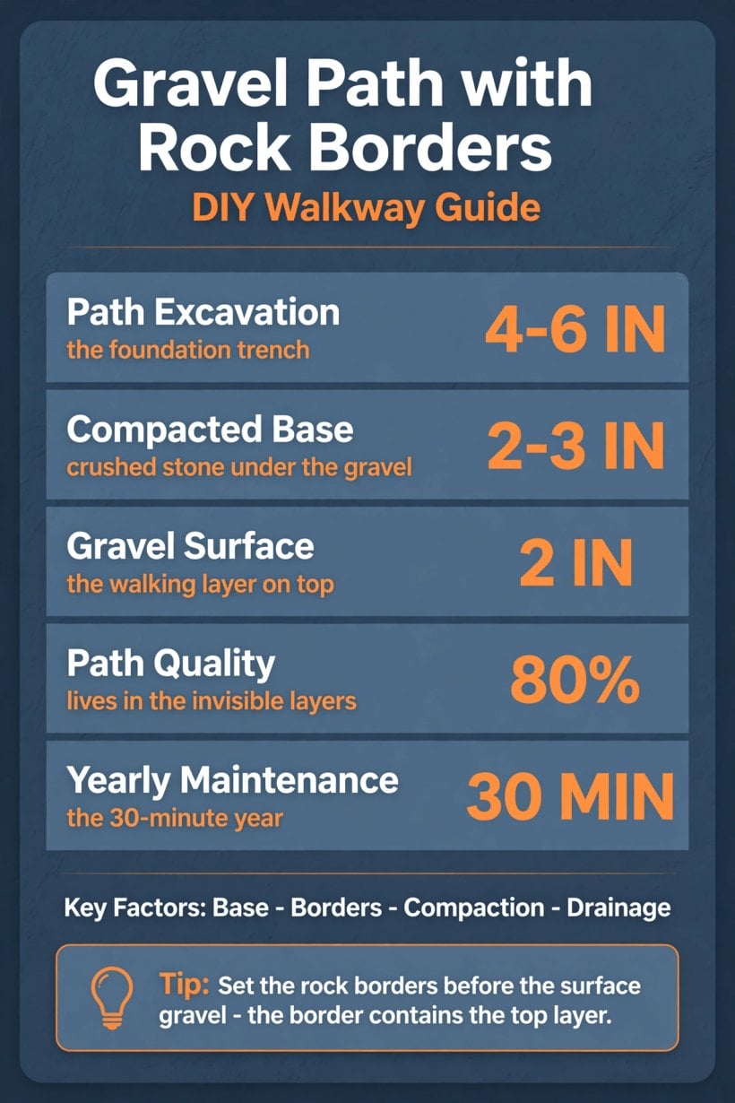Gravel Path with Rock Borders