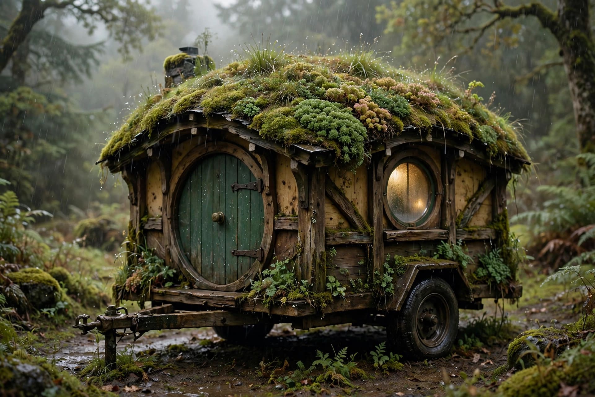 green roofs on tiny houses: a tiny house kept cool and quiet beneath its living planted roof