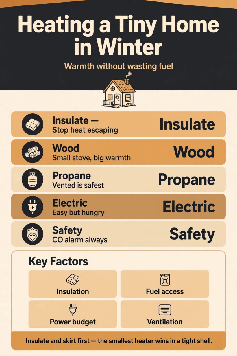 heating a tiny home in winter