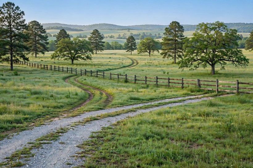 how to buy a tiny house in alabama: an unrestricted rural Alabama land parcel with room for delivery access, a well and a septic system