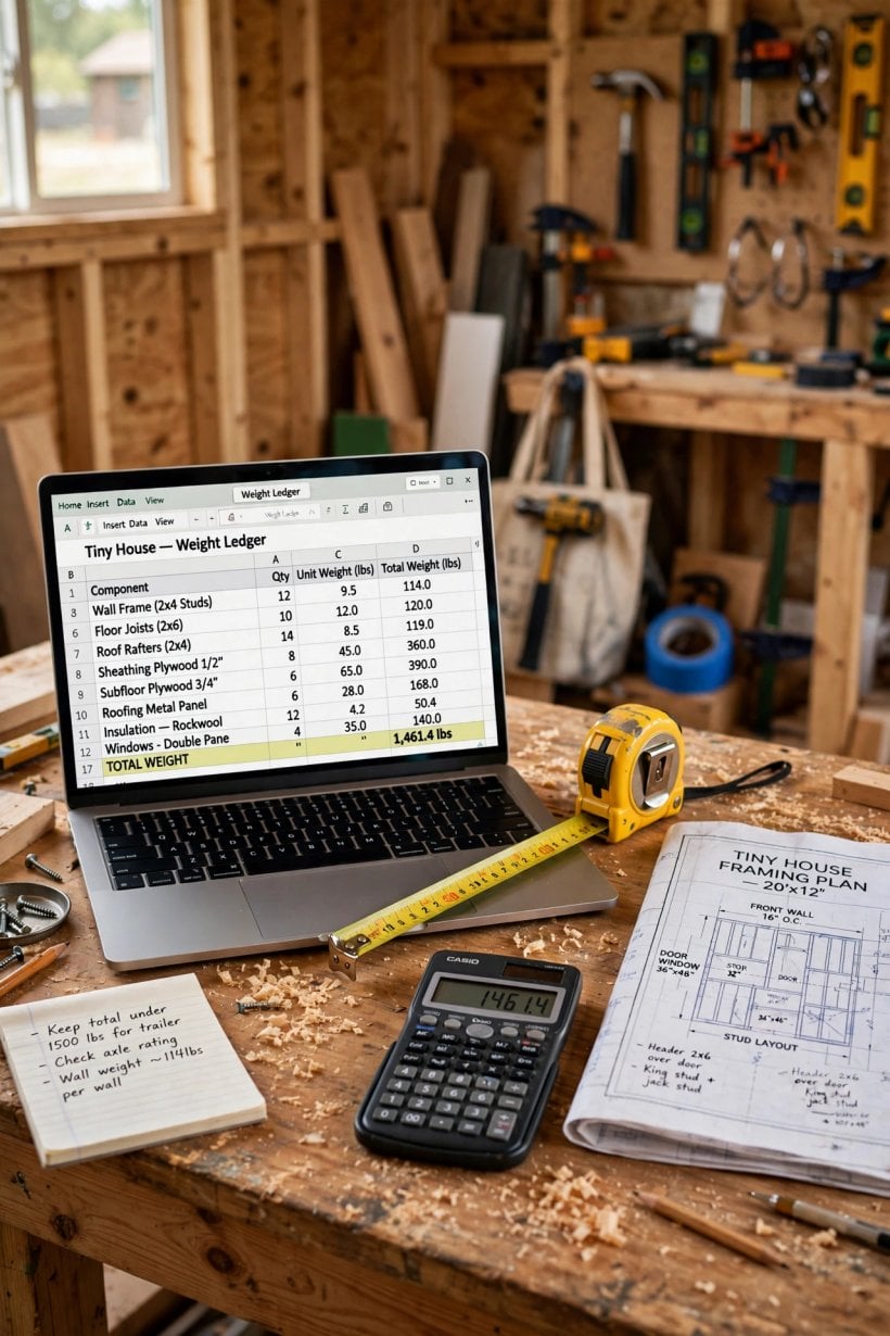 how to calculate the weight of a tiny house