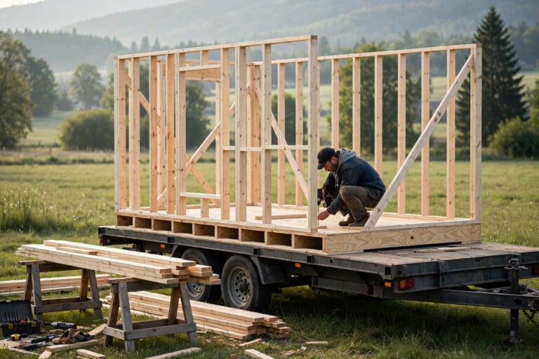 How to Frame a Tiny House on a Trailer: Step-by-Step Floor, Wall and Roof Framing Guide how to frame a tiny house on a trailer