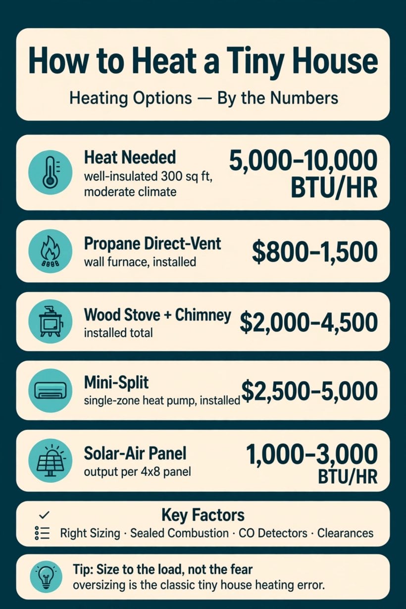 how to heat a tiny house