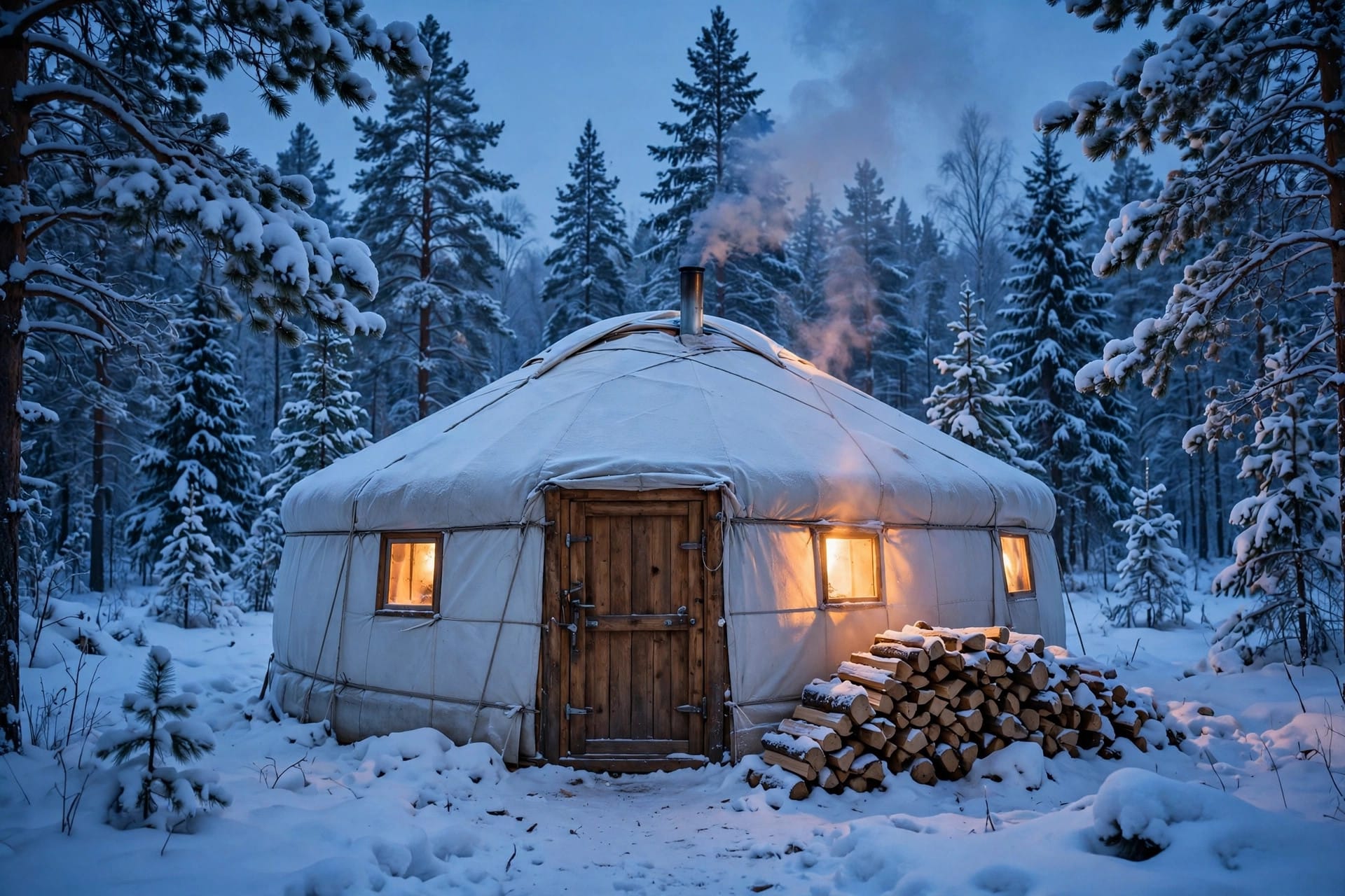 how to live in a yurt in winter