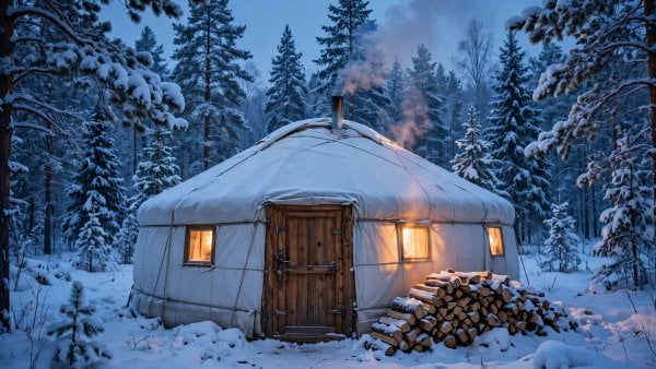 how to live in a yurt in winter